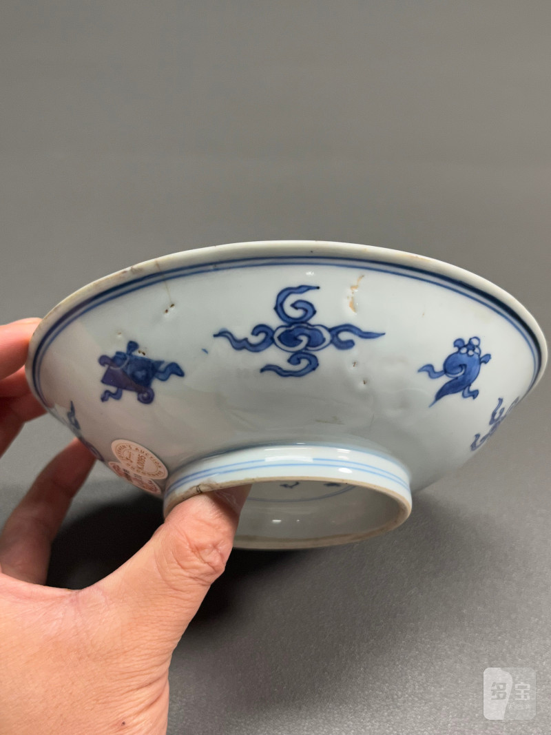 清康熙 青花云鹤纹盘 - 图11